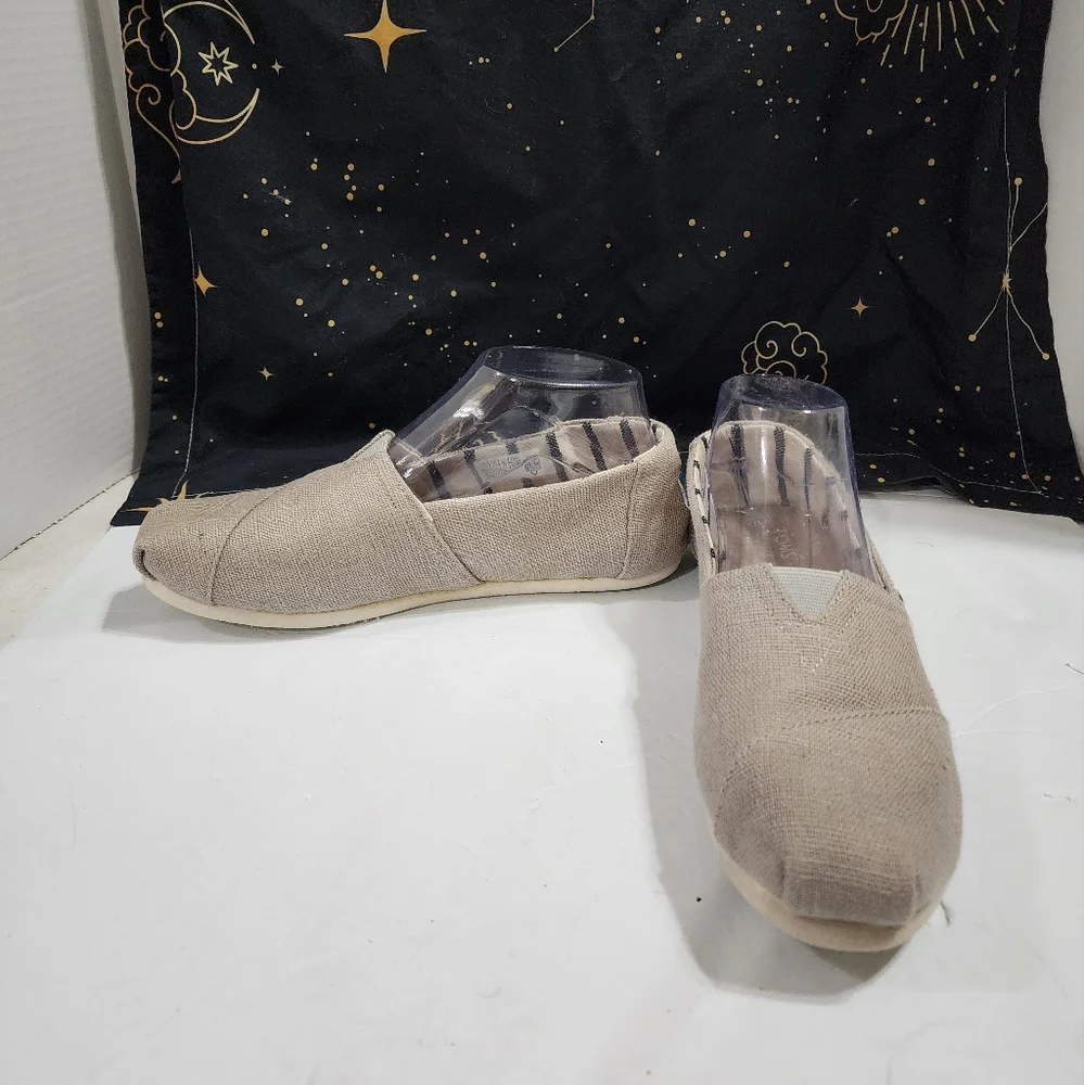 TOMS Women's Alpargata Slip-On Natural Canvas Flats Size 7.5 - Picture 2 of 5